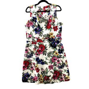 Spense Floral Dress Womens XL Sleeveless‎ Crewneck Pink Colorful Cocktail